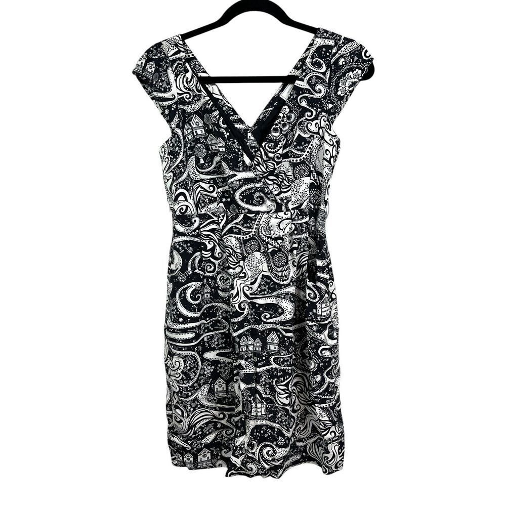 Anthropologie Moulinette Soeurs Womens Dress Floral Cap Sleeves Pockets Sz 4P*